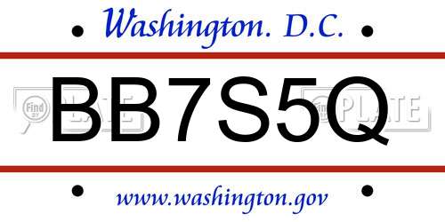 BB7S5Q District Of Columbia License Plate