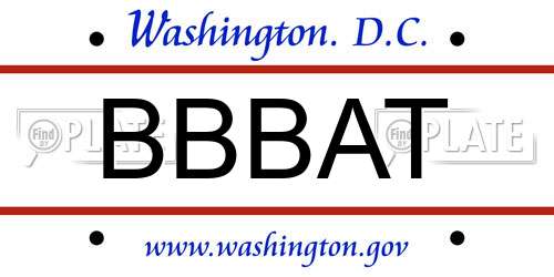 BBBAT District Of Columbia License Plate