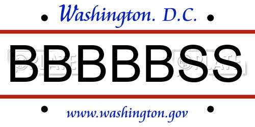BBBBBSS District Of Columbia License Plate