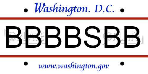 BBBBSBB District Of Columbia License Plate