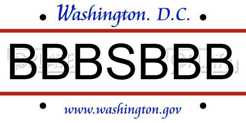 BBBSBBB District Of Columbia License Plate