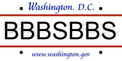 BBBSBBS District Of Columbia License Plate