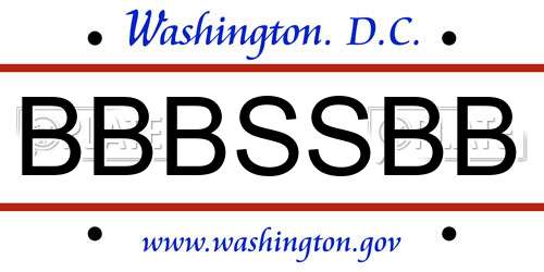 BBBSSBB District Of Columbia License Plate
