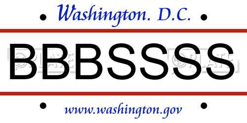 BBBSSSS District Of Columbia License Plate