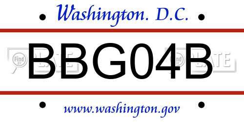 BBG04B District Of Columbia License Plate