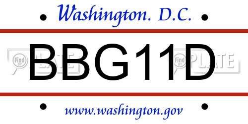 BBG11D District Of Columbia License Plate
