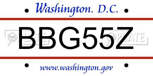 BBG55Z District Of Columbia License Plate