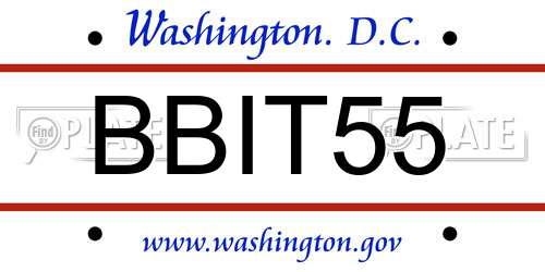 BBIT55 District Of Columbia License Plate
