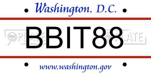 BBIT88 District Of Columbia License Plate