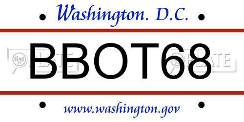 BBOT68 District Of Columbia License Plate
