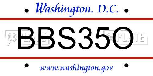 BBS35O District Of Columbia License Plate
