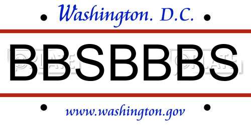 BBSBBBS District Of Columbia License Plate