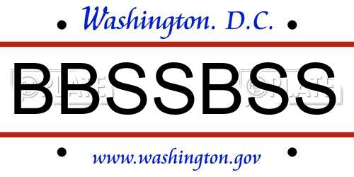 BBSSBSS District Of Columbia License Plate