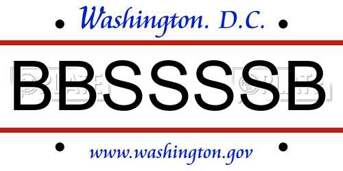 BBSSSSB District Of Columbia License Plate