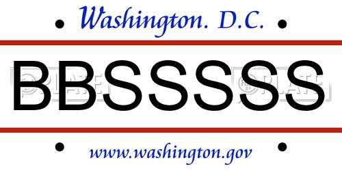 BBSSSSS District Of Columbia License Plate