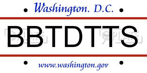 BBTDTTS District Of Columbia License Plate