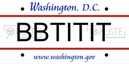 BBTITIT District Of Columbia License Plate