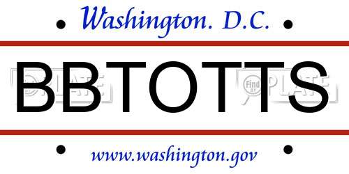 BBTOTTS District Of Columbia License Plate