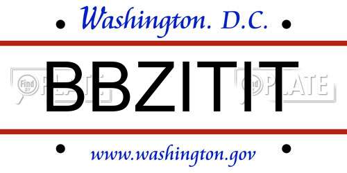 BBZITIT District Of Columbia License Plate