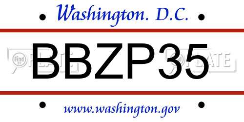 BBZP35 District Of Columbia License Plate