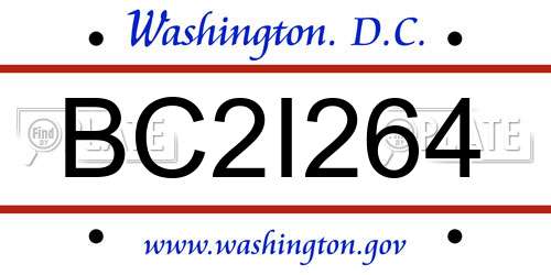 BC2I264 District Of Columbia License Plate
