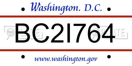 BC2I764 District Of Columbia License Plate