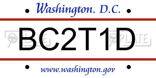 BC2T1D District Of Columbia License Plate