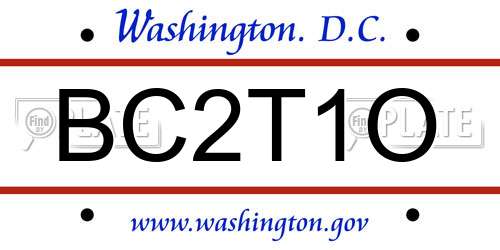 BC2T1O District Of Columbia License Plate