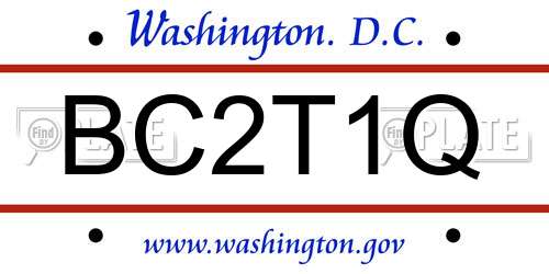 BC2T1Q District Of Columbia License Plate