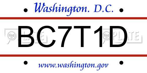 BC7T1D District Of Columbia License Plate
