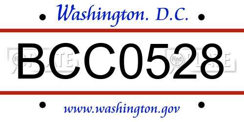 BCC0528 District Of Columbia License Plate