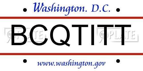 BCQTITT District Of Columbia License Plate
