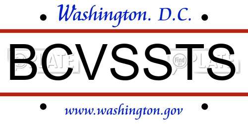 BCVSSTS District Of Columbia License Plate