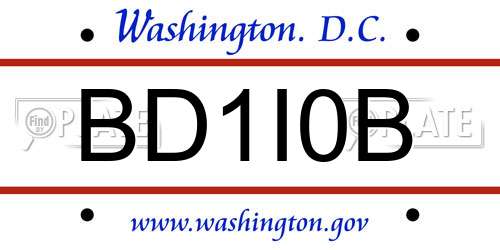 BD1I0B District Of Columbia License Plate
