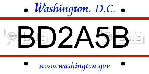 BD2A5B District Of Columbia License Plate