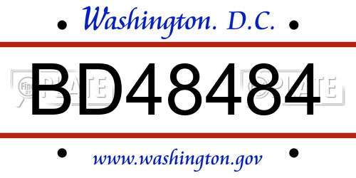 BD48484 District Of Columbia License Plate