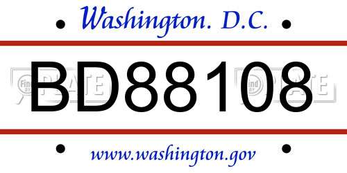 BD88108 District Of Columbia License Plate