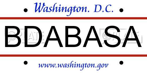 BDABASA District Of Columbia License Plate
