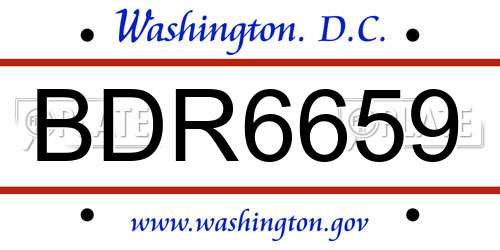 BDR6659 District Of Columbia License Plate