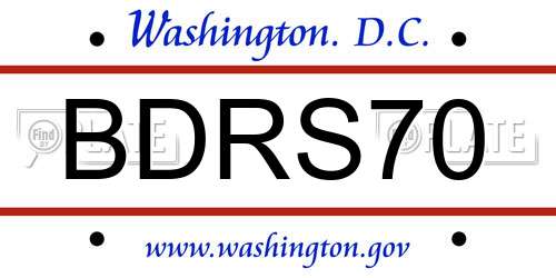 BDRS70 District Of Columbia License Plate