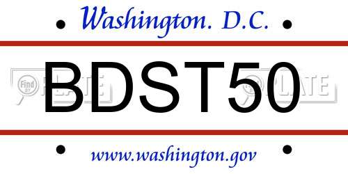 BDST50 District Of Columbia License Plate