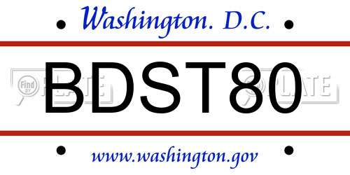 BDST80 District Of Columbia License Plate
