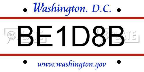 BE1D8B District Of Columbia License Plate