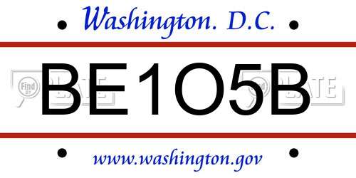 BE1O5B District Of Columbia License Plate