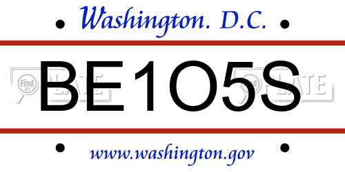 BE1O5S District Of Columbia License Plate