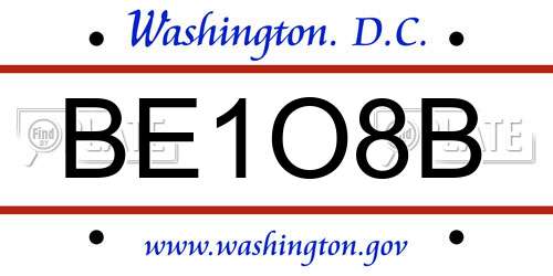BE1O8B District Of Columbia License Plate