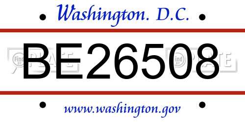 BE26508 District Of Columbia License Plate