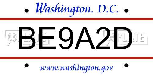 BE9A2D District Of Columbia License Plate