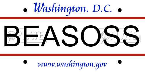 BEASOSS District Of Columbia License Plate