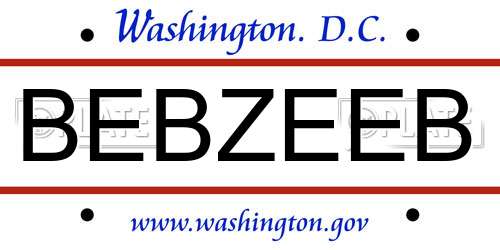 BEBZEEB District Of Columbia License Plate